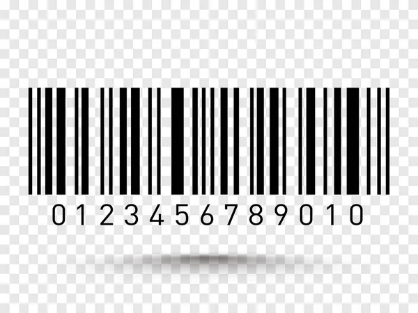 Código de barras aislado sobre fondo transparente. Icono del vector — Vector de stock