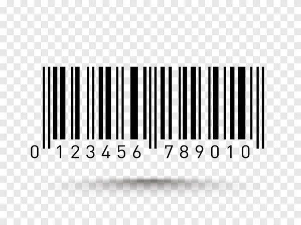 Barcode geïsoleerd op transparante achtergrond. Vectorpictogram — Stockvector