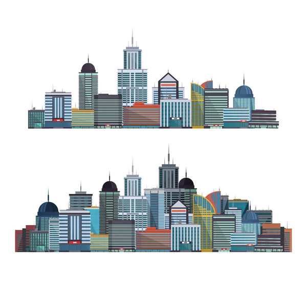 Colorful City illustration isolated on white background. Vector — Stock Vector