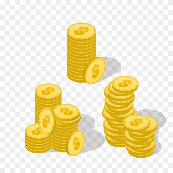 Vectorillustratie van gouden munten. Geld illustratie geïsoleerd — Stockvector