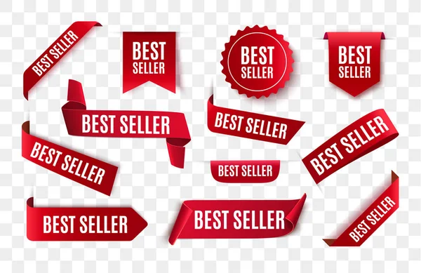 Best seller cinta roja aislada — Vector de stock