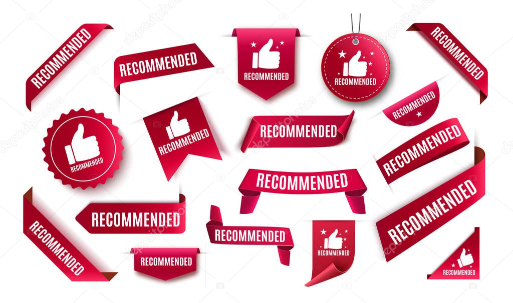 Recommended tag isolated. Vector 