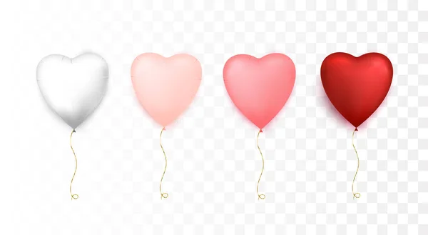 Des ballons en forme de coeur. Joyeuse Saint-Valentin — Image vectorielle