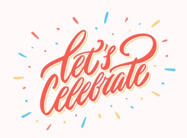 Kutlama ilanı sağlar. Vektör yazı.