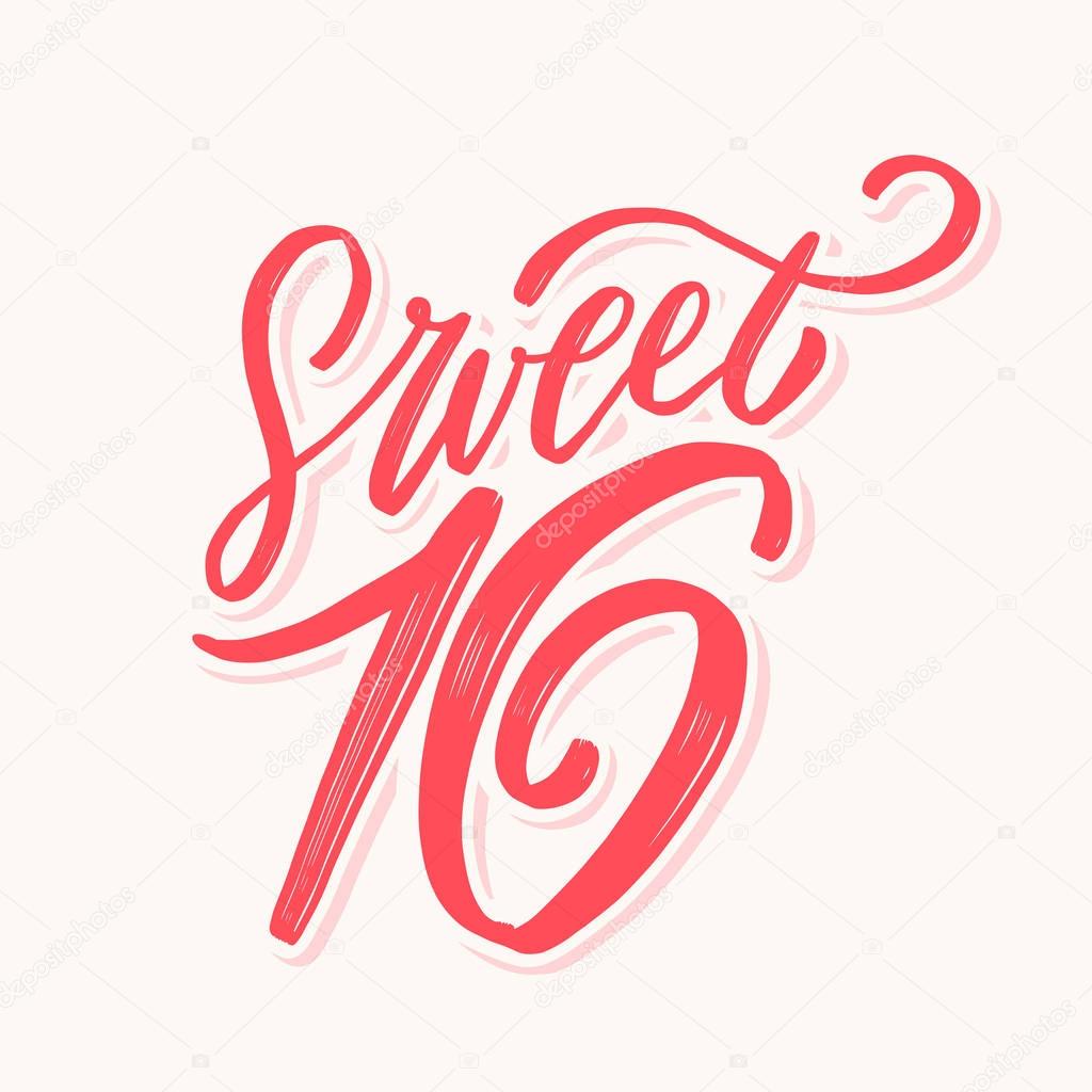 Sweet 16. Hand lettering