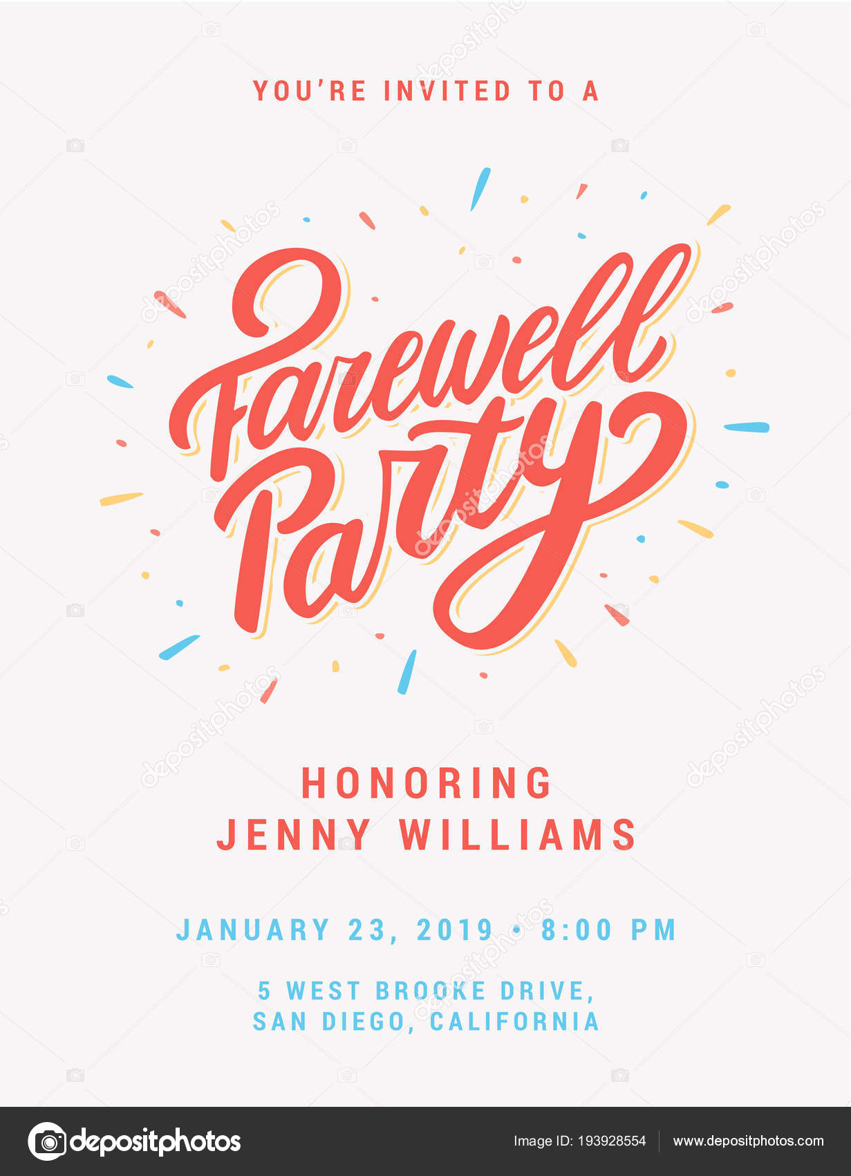 Farewell party invitation. Stock Vector Image by ©alexgorka #193928554