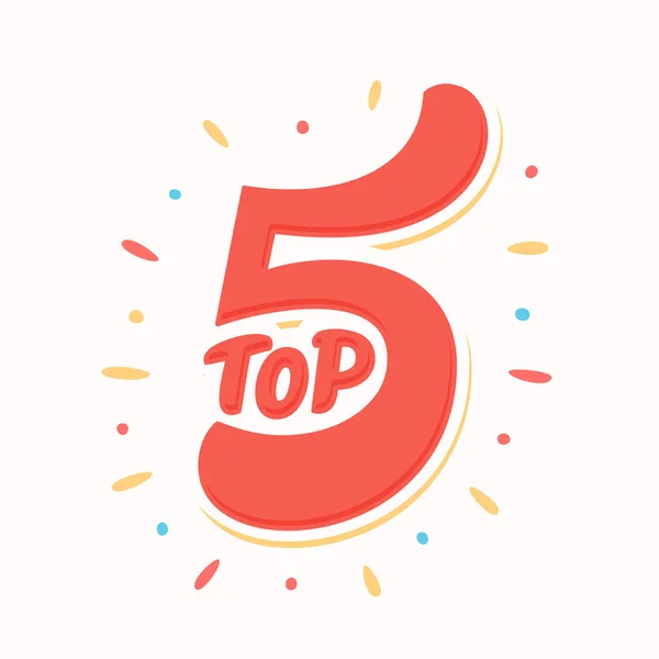 Top 5. Vector belettering. — Stockvector