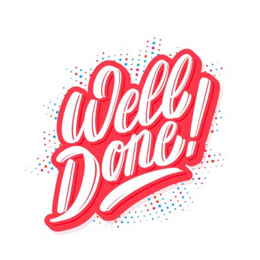 İyi iş çıkardın. Vektör harf kartı.