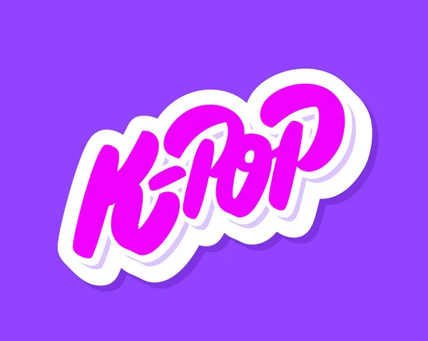 K-pop. Letras vetoriais desenhadas à mão. Estilo de música pop coreano . —  Vetores de Stock