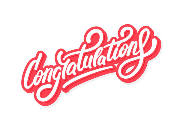 Congratulations. Greeting card. Vector lettering.