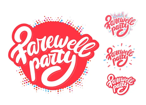 Farewell party. Vector lettering set. — Stock Vector