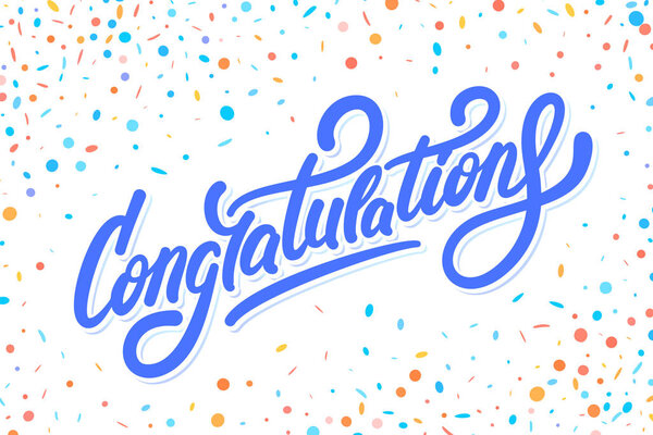 Congratulations banner. Vector lettering.