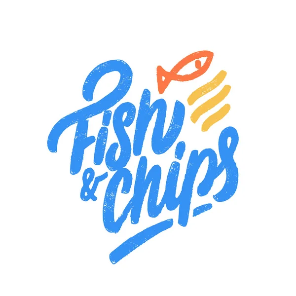 Fish and chips. Vector lettering. — Stock Vector