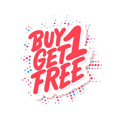 Bir alana bir bedava. Vektör simgesi.