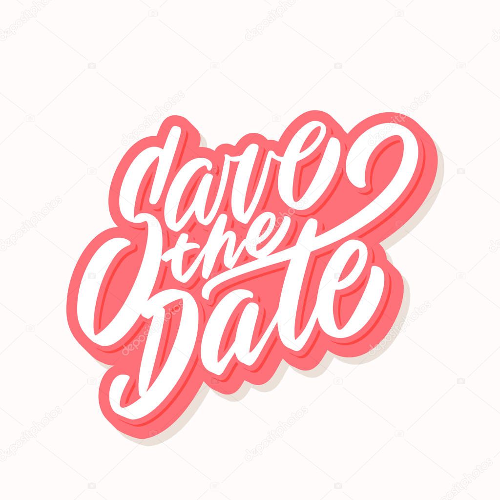 Save the date. Vector lettering.