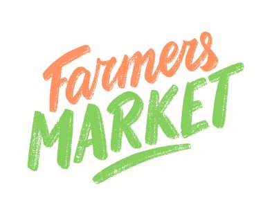 Çiftçi pazarı. Vektör işareti.