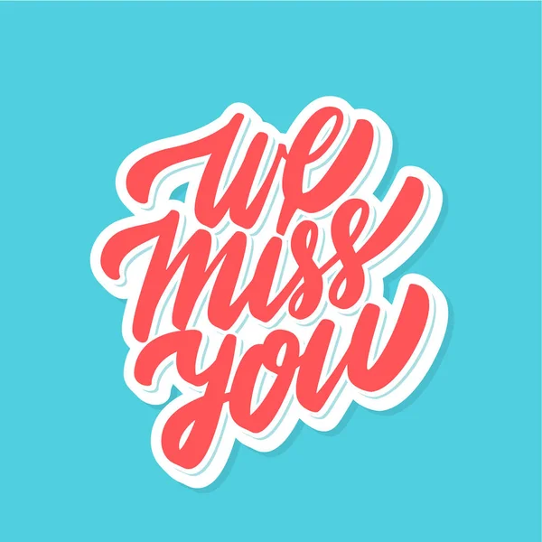 We miss you. Vector card. — Stock Vector