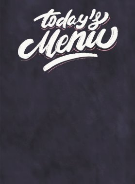 Bugünün menüsü. Tebeşir tahtası menüsü.