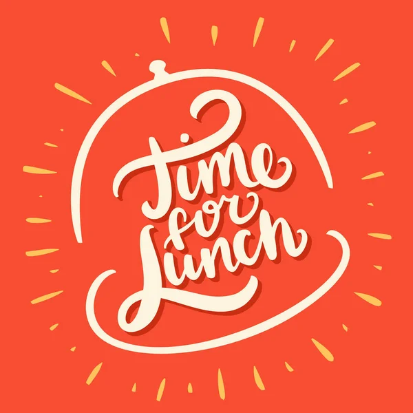 Tijd voor de lunch. Vectorletters. — Stockvector