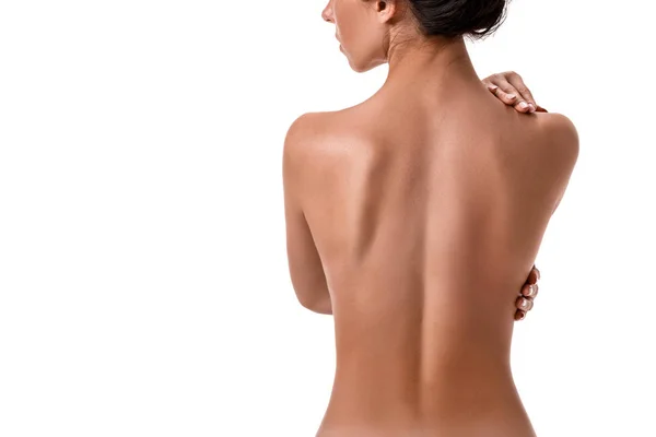 Joven belleza desnuda mujeres espalda, aislado en blanco. —  Fotos de Stock