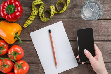 oncept diyet planı sebze üstten görünüm kadar alay ile zayıflama,