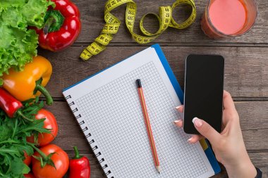 Kavram diyet planı sebze üstten görünüm kadar alay ile zayıflama,