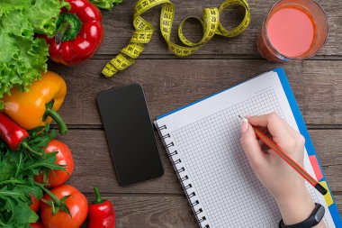 oncept diyet planı sebze üstten görünüm kadar alay ile zayıflama,