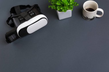 Sanal gerçeklik kulaklık. Üstten Görünüm