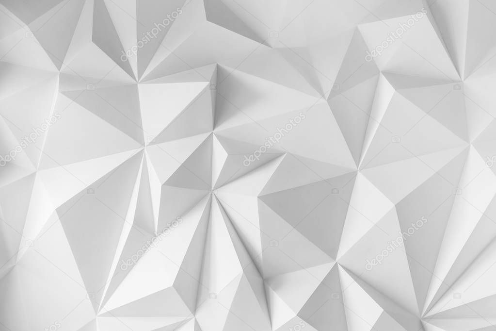 Photo of abstract background of polygons on white background.