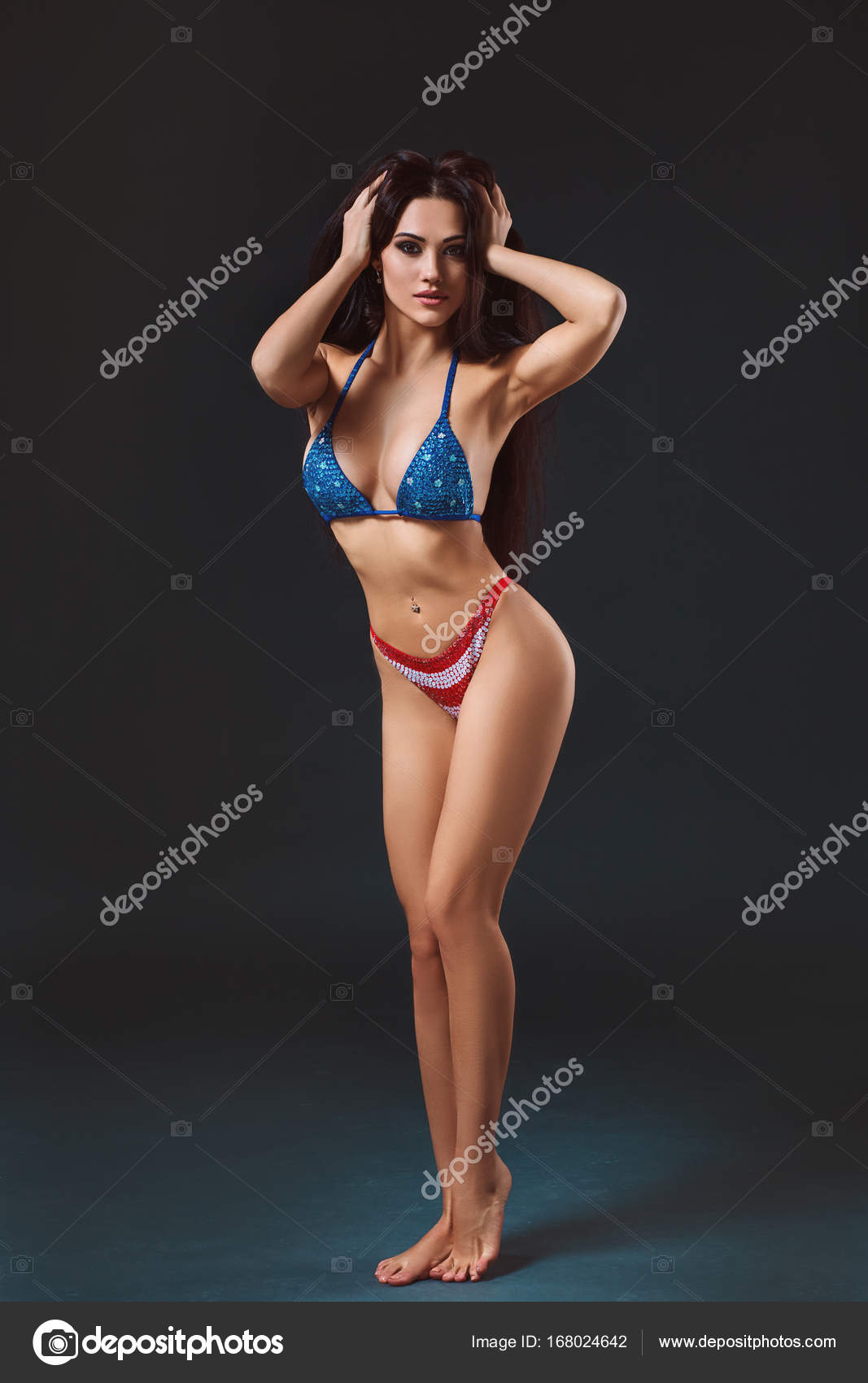 Sexy bikini strip tease