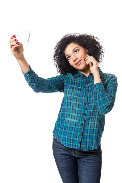 Mulher fazendo selfie — Fotografia de Stock