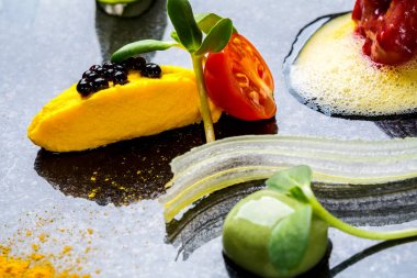 Gastronomi öncü kavram moleküler mutfak arka plan