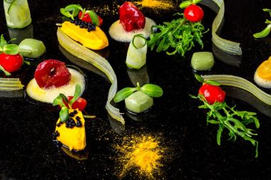 Gastronomi öncü kavram moleküler mutfak arka plan