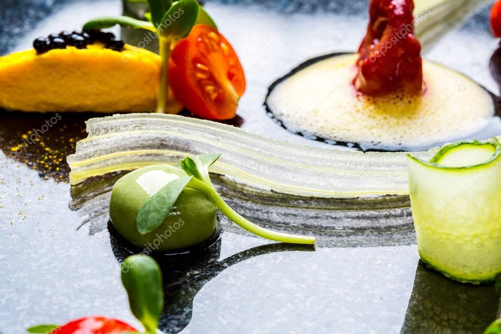 Abstract gastronomy vanguard concept molecular cuisine background