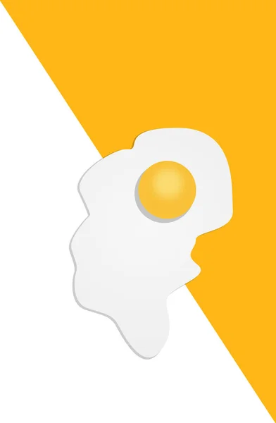 Zerbrochenes Ei auf gelb-weißem Hintergrund — Stockfoto