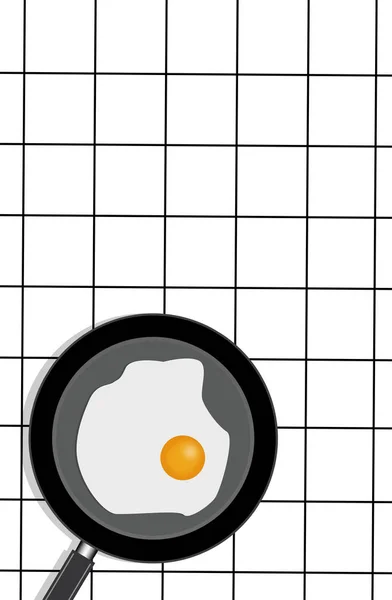 有趣的背景从炒鸡蛋和煎锅 — 图库照片