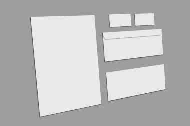 Boş ileti örneği ve kurumsal kimlik gri arka plan üzerinde ayarlayın. Mock-Up marka.
