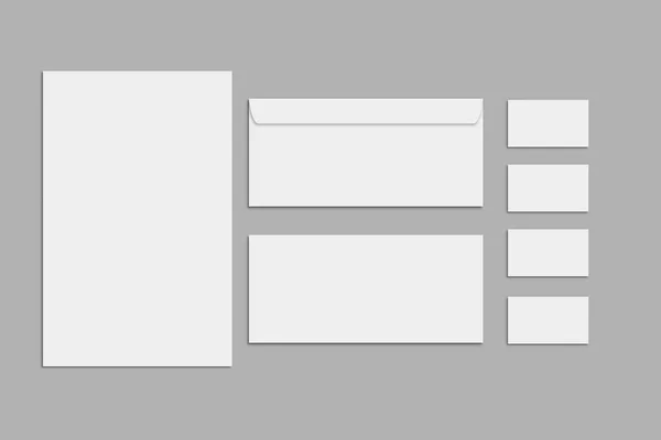 白紙のひな形と企業 id の灰色の背景に設定します。モックアップをブランディング. — ストック写真