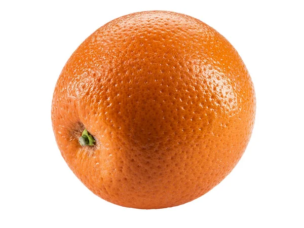 Arrastra naranja aislada sobre fondo blanco con espacio para copiar texto o imágenes. Fruta con carne jugosa. Vista lateral. Foto de cierre. — Foto de Stock