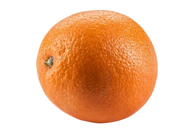 Dojrzała pomarańcza odizolowana na białym tle z miejscem do kopiowania tekstu lub obrazów. Owoce z soczystym mięsem. Widok z boku. Strzał z bliska. — Zdjęcie stockowe