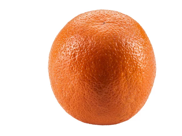 립 오렌지는 텍스트나 이미지를 위한 복사 공간 이 있는 흰색 배경에 분리 된다. 과일 과 달 콤 한 살 이있노라. 사이드 뷰. 근접 촬영. — 스톡 사진