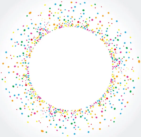 Світлий фон у круговому форматі з барвистою текстурою крапок навколо простору для тексту — стоковий вектор