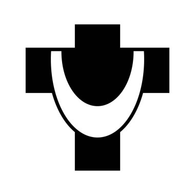 Etrafta mesihi simgeleyen pelerinli çapraz simge