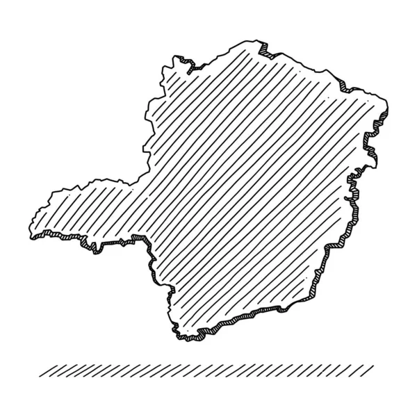 Дудл Юго Восточного Бразильского Штата Рисунок Черными Мазками Кисти — стоковый вектор