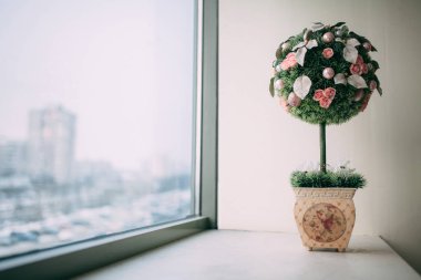 Orijinal Noel ağacı pencerenin kartı.