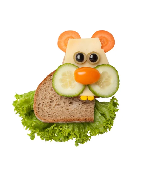 Förvånad hamster av bröd och grönsaker — Stockfoto