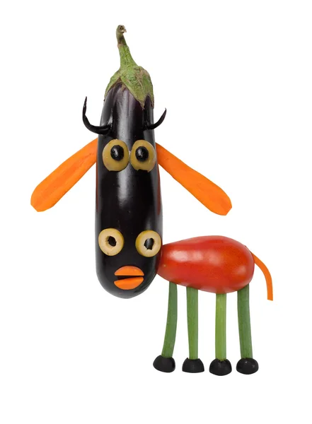 Lustige Kuh aus Gemüse — Stockfoto