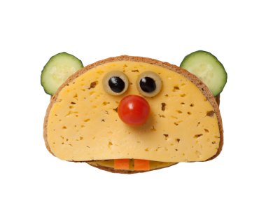 Ekmek ve peynir yapılmış komik hamster