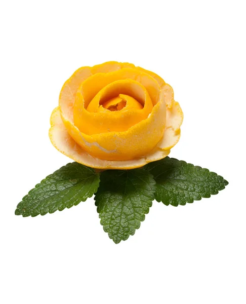 Turuncu ve beyaz zemin üzerine nane Rose yapılan