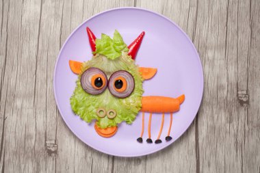 Plaka ve Resepsiyon üzerinde komik sebze keçi